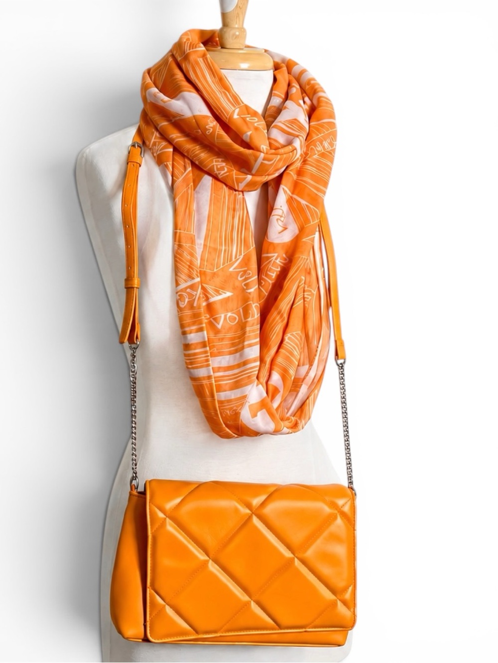 Tennessee UT Vols Blokecote Game Day Scarf & A New Day Orange Crossbody Bag Set